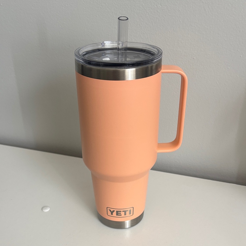 YETI Lowcountry Peach Travel Mug with Handle